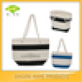 promotional customizable canvas rope handle beach bag